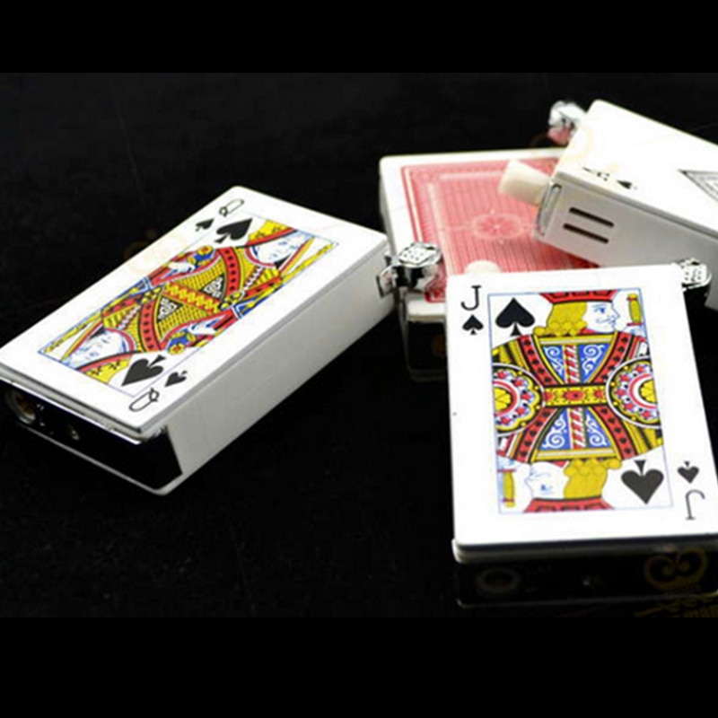 1pc April Fool electric shock lighter Creative Butane gas Lighter Cigarette plastic Poker Lighter for Cigar ketchen tool