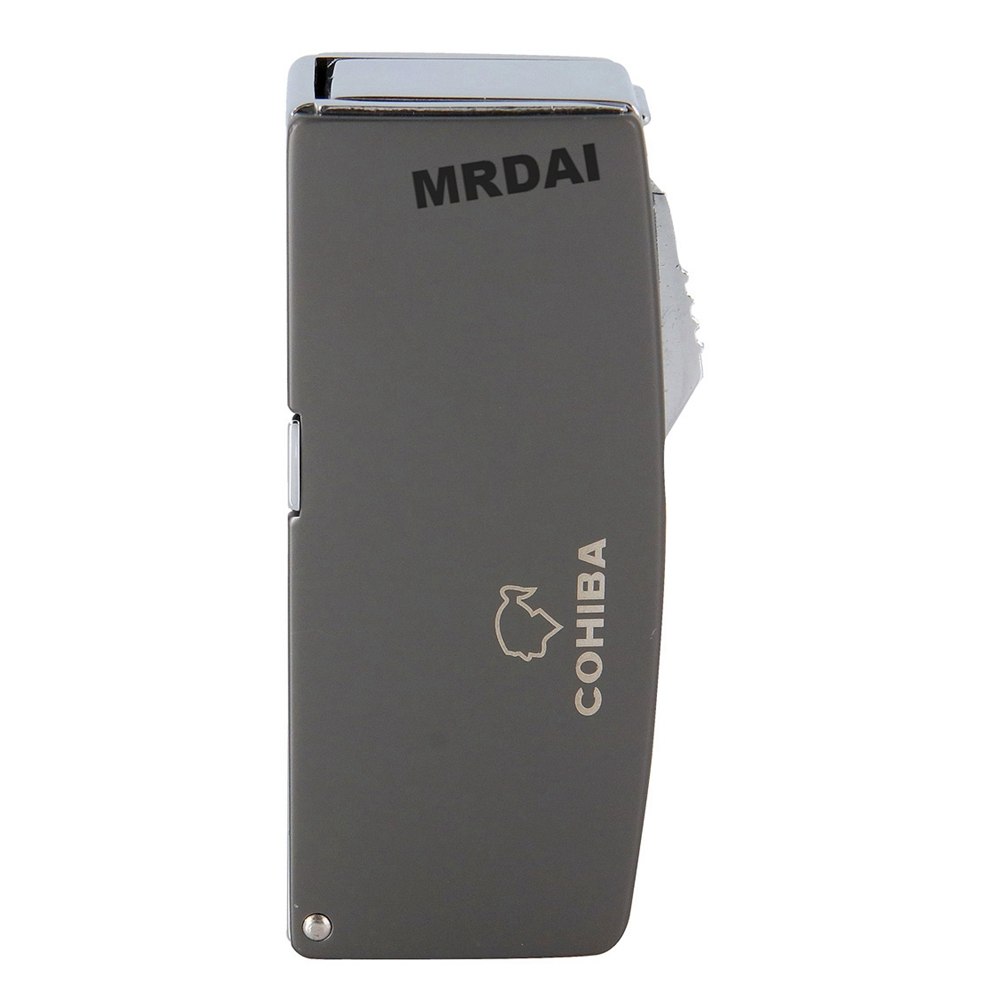 Metal Cigar Lighter Windproof 2 Blue Torch Jet Flame Cigarette Refillable Inflatable Butane Gas Lighters Gift Box 2018 COHIBA Metal Cigar Lighter Windproof 2 Blue Torch Jet Flame Cigarette Refillable Inflatable Butane Gas Lighters Gift Box