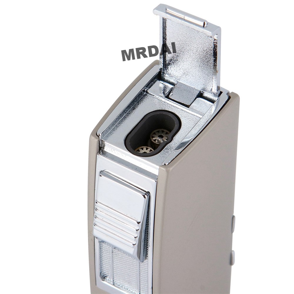 Metal Cigar Lighter Windproof 2 Blue Torch Jet Flame Cigarette Refillable Inflatable Butane Gas Lighters Gift Box 2018 COHIBA Metal Cigar Lighter Windproof 2 Blue Torch Jet Flame Cigarette Refillable Inflatable Butane Gas Lighters Gift Box