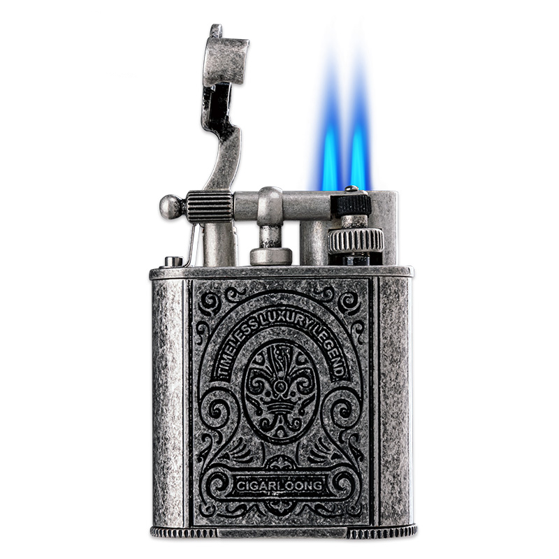 Cigar Lighter Set Windproof Straight vintage Cigarette Lighter with
