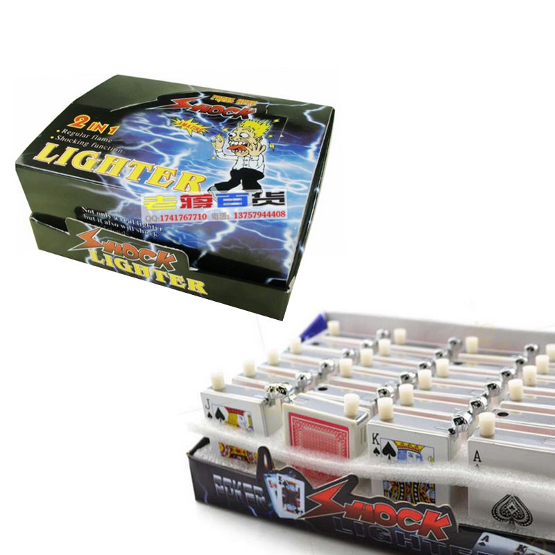 10pcs/lot Butane gas Lighter Cigarette April Fool electric shock lighter Creative plastic Poker Lighter for Cigar ketchen tool 10pcs/lot Butane gas Lighter Cigarette April Fool electric shock lighter Creative plastic Poker Lighter for Cigar ketchen tool