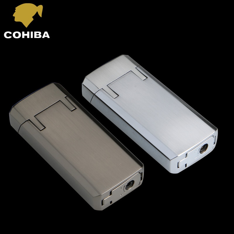 Luxury Portable Carbon Fibre Two Torch Jet Flame Air inflation Cigar Lighter With Cigar Drill 3pcs/lot COHIBA Luxury Portable Carbon Fibre Two Torch Jet Flame Air inflation Cigar Lighter With Cigar Drill 3pcs/lot