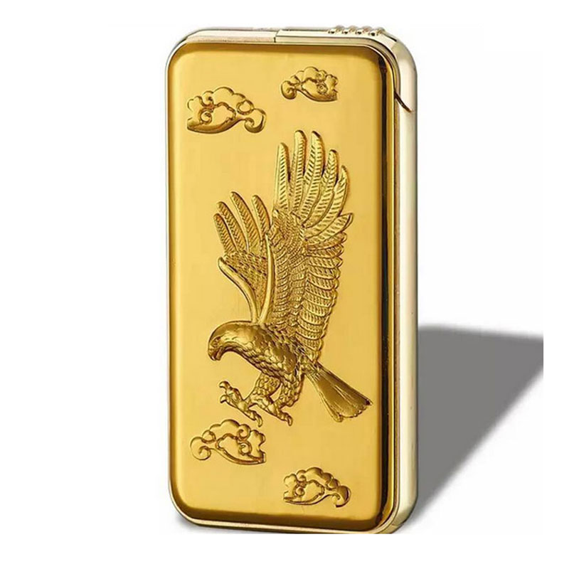 Electronic Lighter Both Rechargeable and Refillable Gas Windproof Metal 3D Dragon Tiger Eagle USB Cigarette Lighter