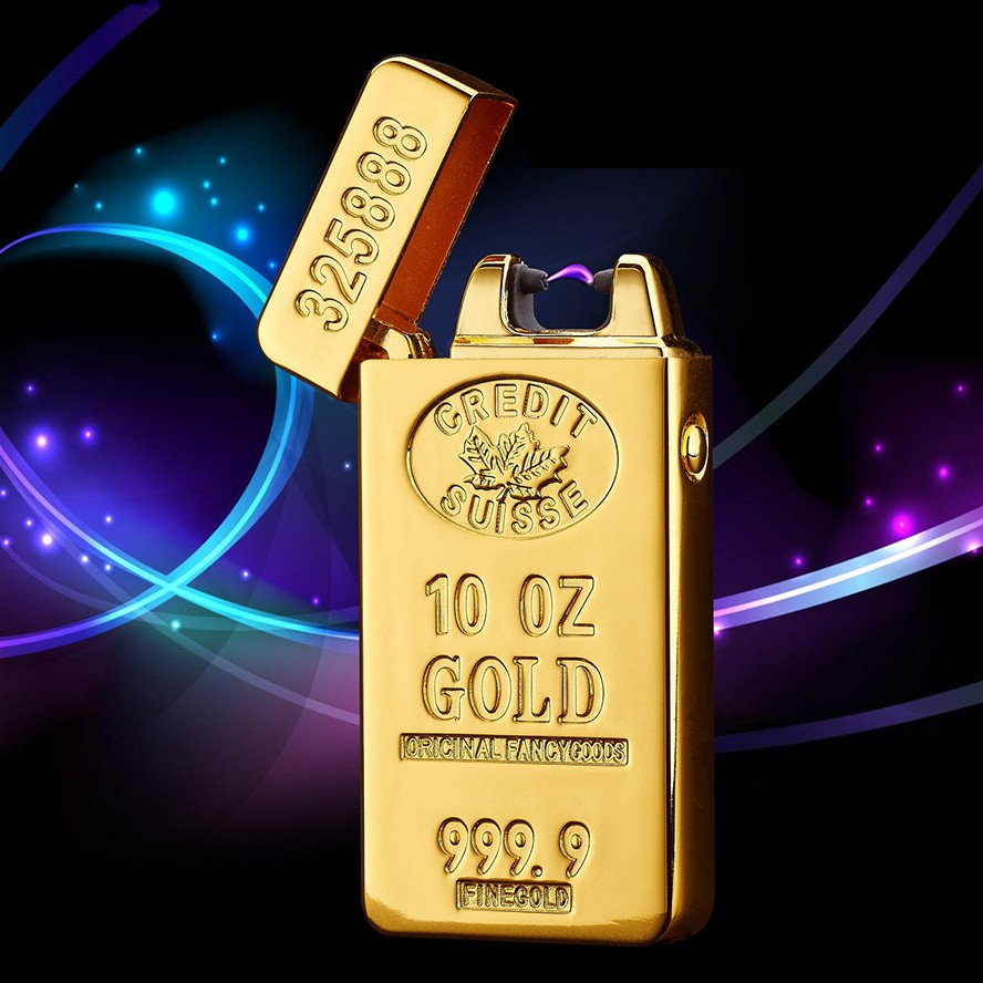 2016 Gold Arc Pulse Ligther USB charge Electronic Cigarette Lighters Flameless Windproof Electric Lighter Man Gift 2016 New Luxury Gold Arc Pulse Ligther USB charge Electronic Cigarette Lighters Flameless Windproof Electric Lighter Man Gift