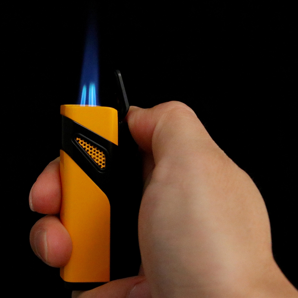 2108 Metal Cigar Lighter Windproof 3 Blue Torch Jet Flame Cigarette Refillable Inflatable Butane Gas Lighters Gift Box 2108 COHIBA Metal Cigar Lighter Windproof 3 Blue Torch Jet Flame Cigarette Refillable Inflatable Butane Gas Lighters Gift Box