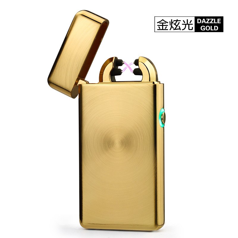 2018 Metal Glare Charging Arc Lighter USB Double Arc Electronic Pulse Cigarette Lighter Windproof Charging Lighter
