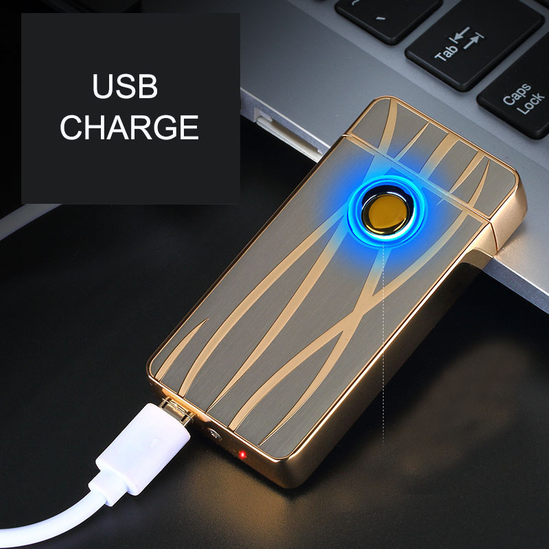 Double Arc Electric Lighters USB Charging Lighters For Cigarette Kitchen Smoke Lighters Fingerprint Operate Lighters Windproof Double Arc Electric Lighters USB Charging Lighters For Cigarette Kitchen Smoke Lighters Fingerprint Operate Lighters Windproof