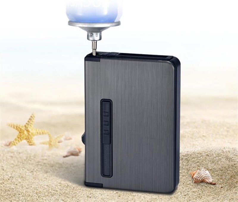 10pcs/lot whole Novelty flame lighter automatic Cigarette box case Gift Lighter as smoking accessary christmas for men 10pcs/lot wholesale Novelty flame lighter automatic Cigarette box case Gift Lighter as smoking accessary christmas gift for men