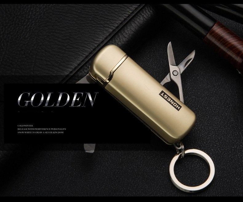 10pcs/lot 3color Outdoor multi-function lighter 2016 metal windproof Lighter with scissors for men as christmas isqueiro 10pcs/lot 3color Outdoor multi-function lighter 2016 metal windproof Lighter with scissors for men as christmas gift isqueiro