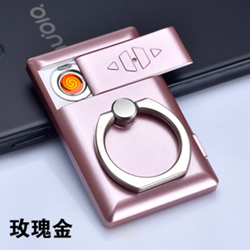 2PCS/LOT Creative Ring Shape Mobile Phone Holder USB Charging Lighter with Bracket Electronic Lighter 2PCS/LOT Creative Ring Shape Mobile Phone Holder USB Charging Lighter with Bracket Electronic Lighter