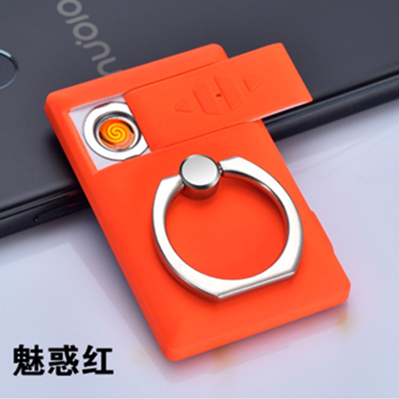 2PCS/LOT Creative Ring Shape Mobile Phone Holder USB Charging Lighter with Bracket Electronic Lighter 2PCS/LOT Creative Ring Shape Mobile Phone Holder USB Charging Lighter with Bracket Electronic Lighter