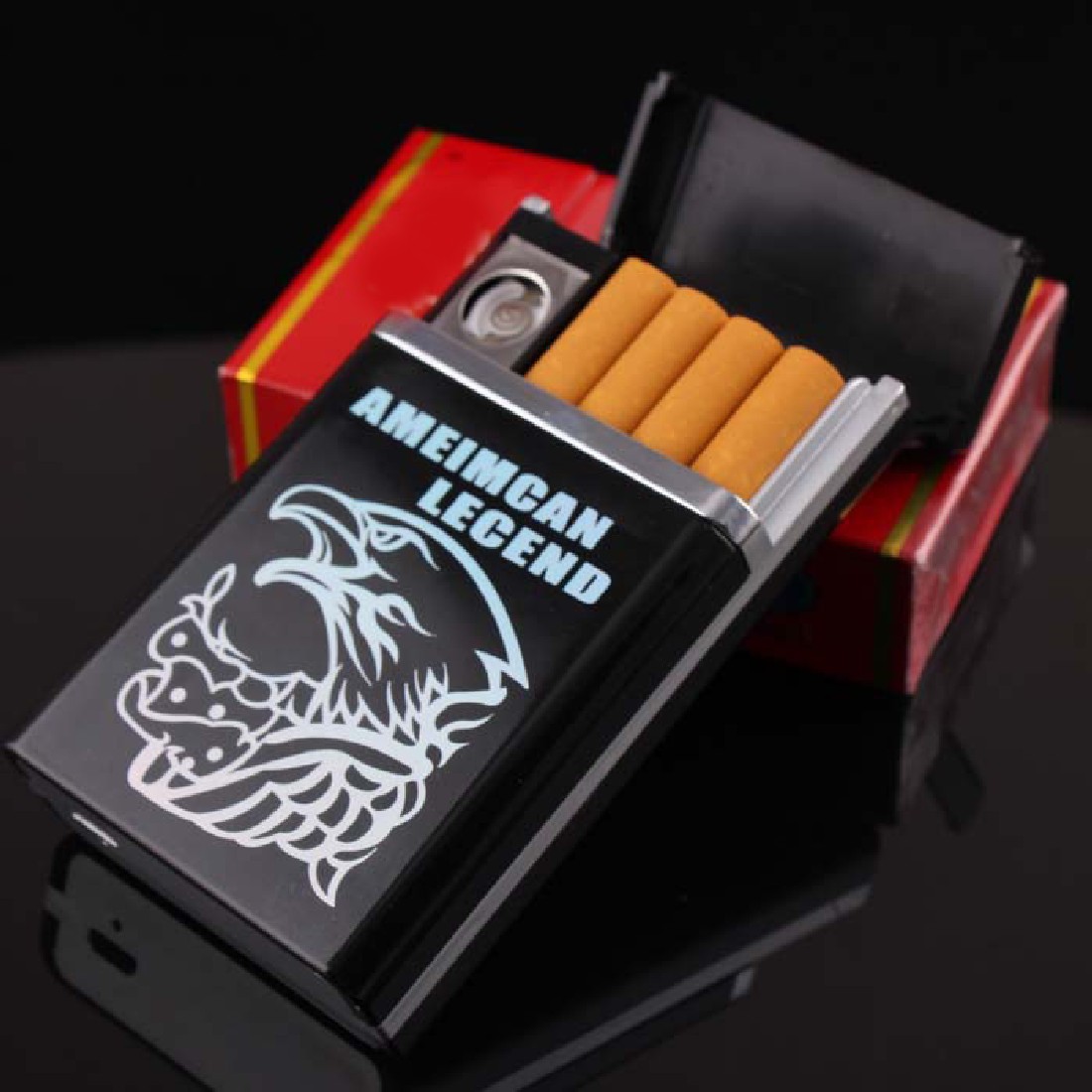 Can be installed electronic usb cigarette case with usb lighter 8 cigarettes flameless windproof and rechargeable heating wire Can be installed electronic usb cigarette case with usb lighter 8 cigarettes flameless windproof and rechargeable heating wire