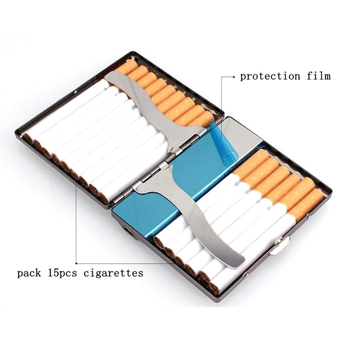 New Stainless Steel Cigarette Case Electronic Rechargeable Windproof Flameless USB Cigarette Lighter New Stainless Steel Cigarette Case Electronic Rechargeable Windproof Flameless USB Cigarette Lighter