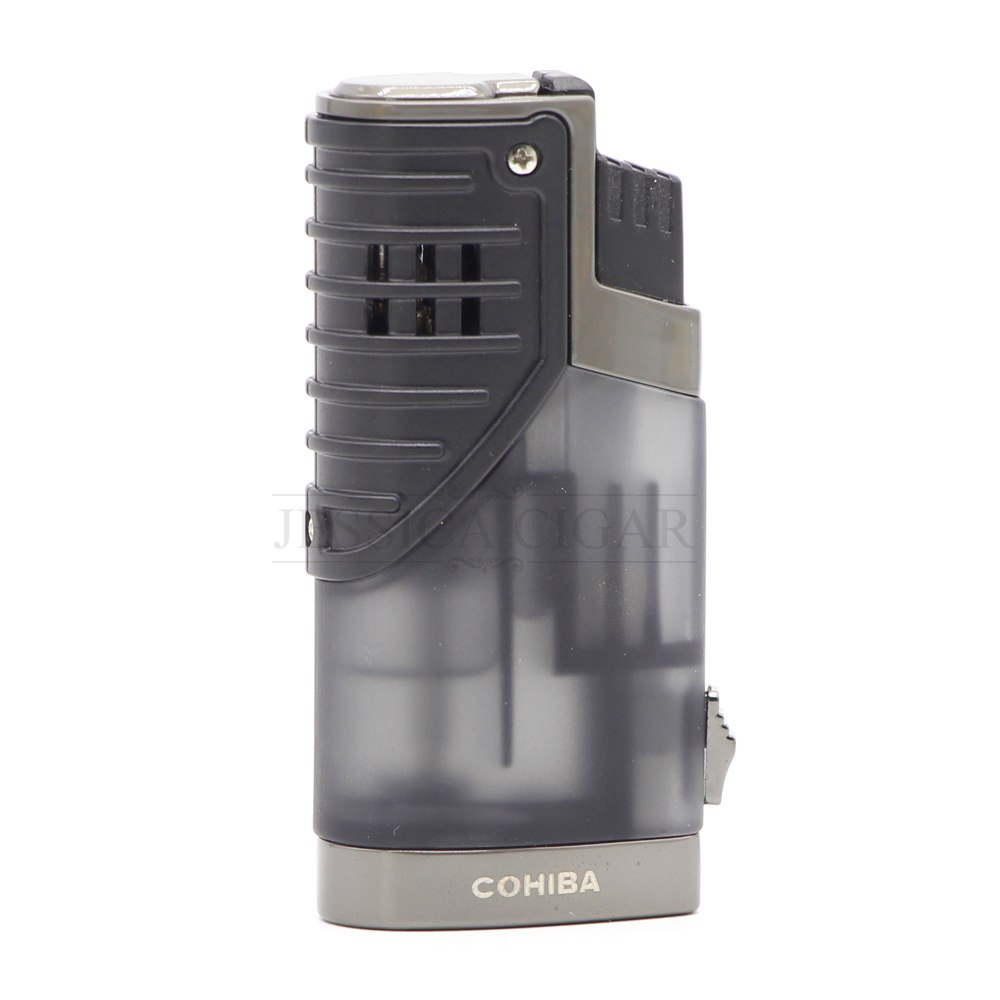 Metal Plastic Transparent Lighter 3 Jet Torch Flame Cigar Cigarette Lighter Windproof Refillable Butane Gas Lighters COHIBA Metal Plastic Transparent Lighter 3 Jet Torch Flame Cigar Cigarette Lighter Windproof Refillable Butane Gas Lighters