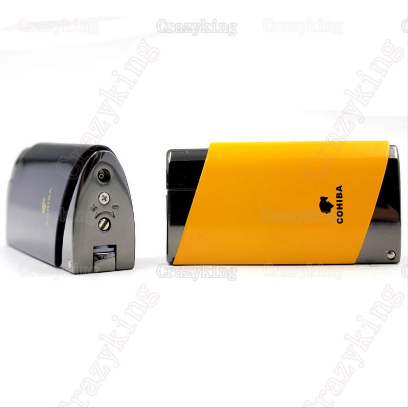 Metal 2 Torch JET FLAME CIGAR LIGHTER With 2 Pumch Cigarette Windproof Lighters COHIBA Fashion Metal 2 Torch JET FLAME CIGAR LIGHTER With 2 Pumch Cigarette Windproof Lighters