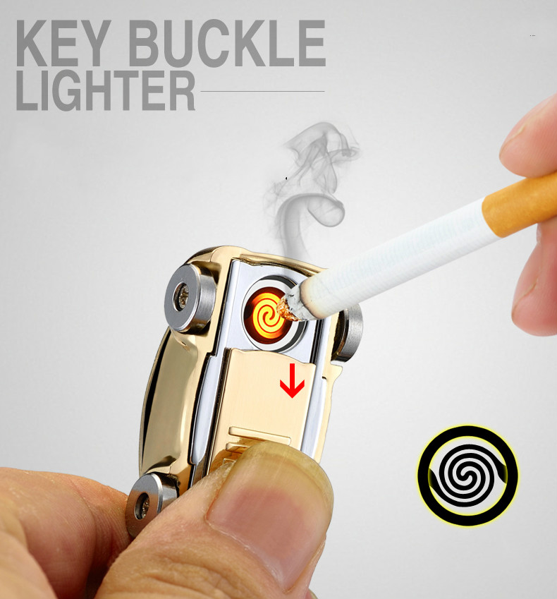 Creative Mini Car Key Chain Windproof Electronic Rechargeable USB Cigar Lighters Creative Mini Car Key Chain Windproof Electronic Rechargeable USB Cigar Lighters