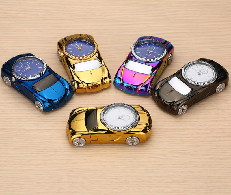 Creative Sports Car Shape with Watch Function Windproof Electronic Cigar Lighter Personality Rechargeable USB Lighter Creative Sports Car Shape with Watch Function Windproof Electronic Cigar Lighter Personality Rechargeable USB Lighter