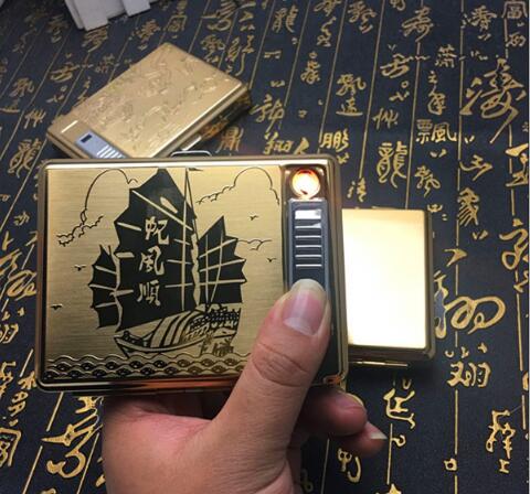USB charging lighter, hold 20 cigarettes case, personality, multifunction cigarette box. smoking s USB charging lighter, hold 20 cigarettes case, personality, multifunction cigarette box. smoking gifts
