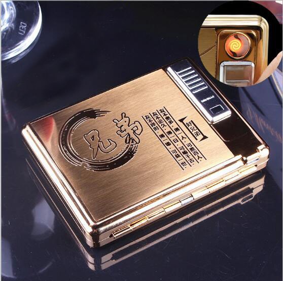 Metal Cigarette Case Box Electronic Rechargeable USB Cigarette Lighter 20 cigarettes eagle motor Metal Cigarette Case Box Electronic Rechargeable USB Cigarette Lighter 20 cigarettes eagle motor