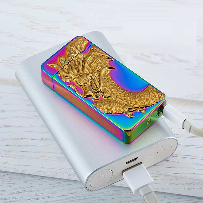 Double Arc Cigarette Lighter USB Charging Portable Pocket Lighter Dragon Eagle Pattern Creative Ignition Gifts For Friend Family Double Arc Cigarette Lighter USB Charging Portable Pocket Lighter Dragon Eagle Pattern Creative Ignition Gifts For Friend Family