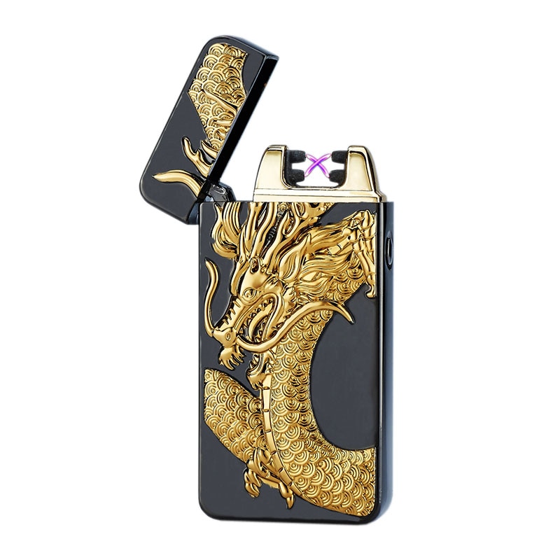 Double Arc Cigarette Lighter USB Charging Portable Pocket Lighter Dragon Eagle Pattern Creative Ignition Gifts For Friend Family Double Arc Cigarette Lighter USB Charging Portable Pocket Lighter Dragon Eagle Pattern Creative Ignition Gifts For Friend Family