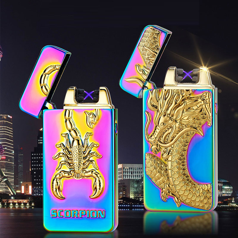Double Arc Cigarette Lighter USB Charging Portable Pocket Lighter Dragon Eagle Pattern Creative Ignition Gifts For Friend Family Double Arc Cigarette Lighter USB Charging Portable Pocket Lighter Dragon Eagle Pattern Creative Ignition Gifts For Friend Family