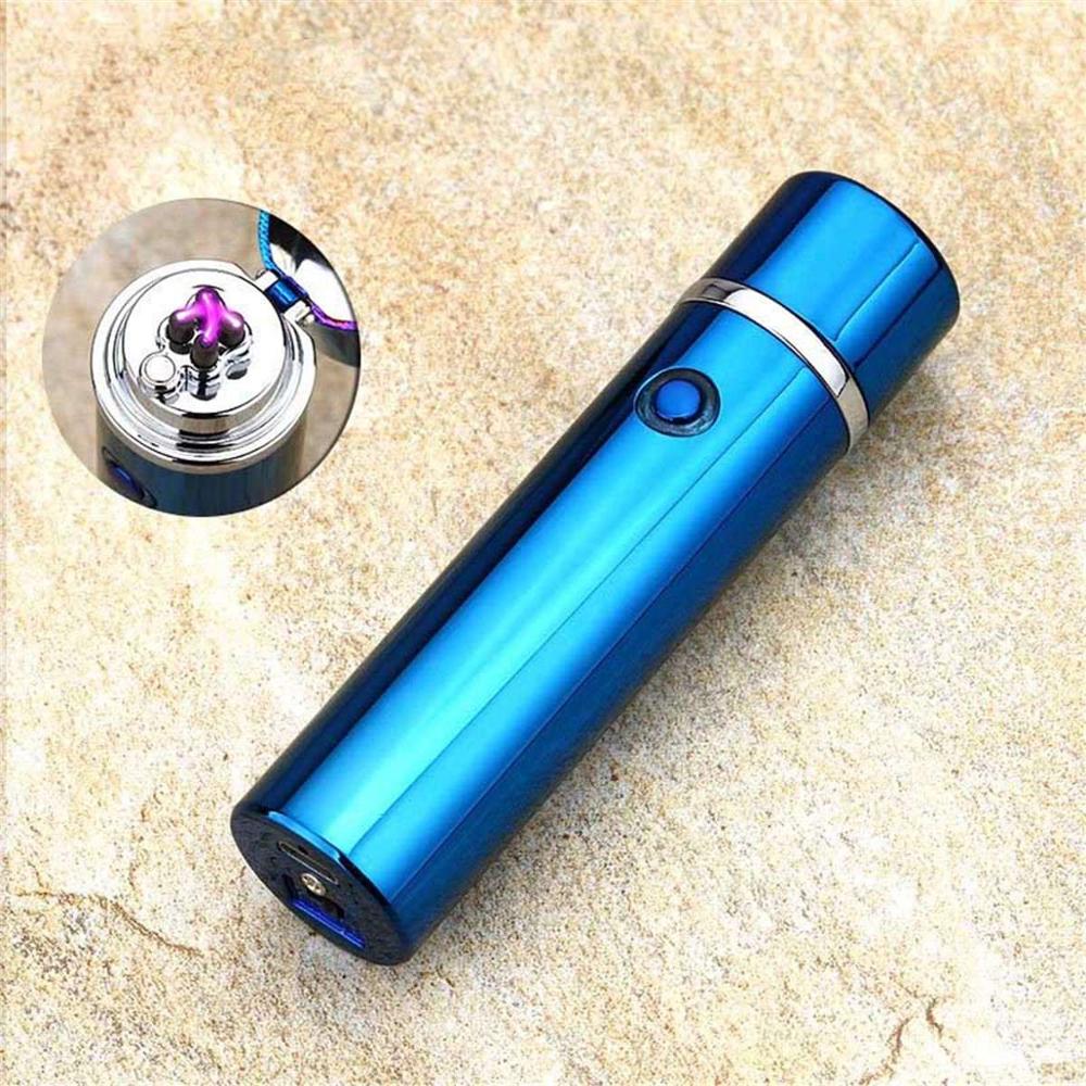 6 Colors Electronic Cigarette Lighter USB Rechargable Windproof Electric Double Arc Pulse