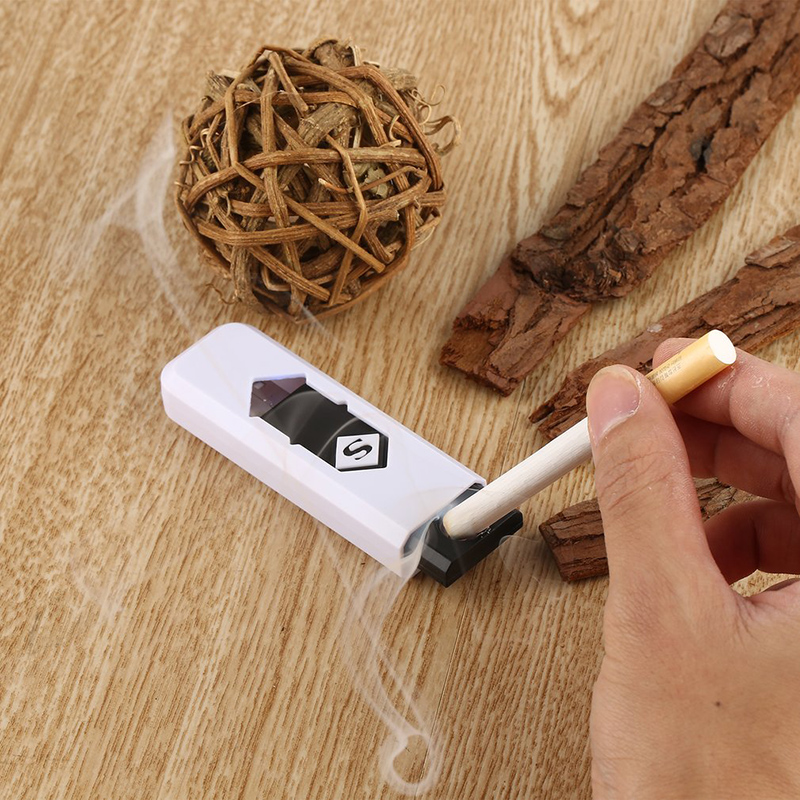 Portable USB Electronic Rechargeable Battery No Gas Flameless Cigar Cigarette Lighter Windproof Silent Gadget Case Portable USB Electronic Rechargeable Battery No Gas Flameless Cigar Cigarette Lighter Windproof Silent Gadget Case