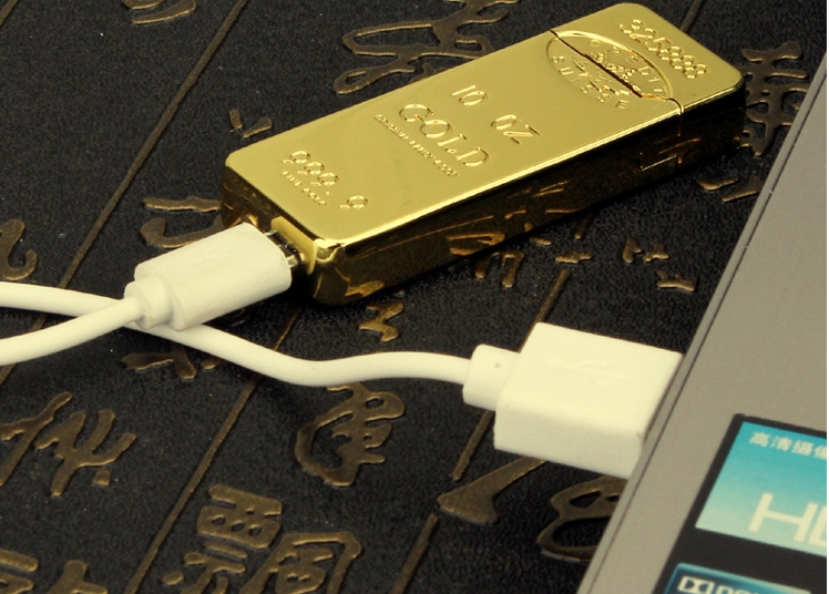 Gold Bar Shape Electronic Rechargeable Flameless Cigar Lighter USB charging lighters High Quality Gold Bar Shape Electronic Rechargeable Flameless Cigar Lighter USB charging lighters