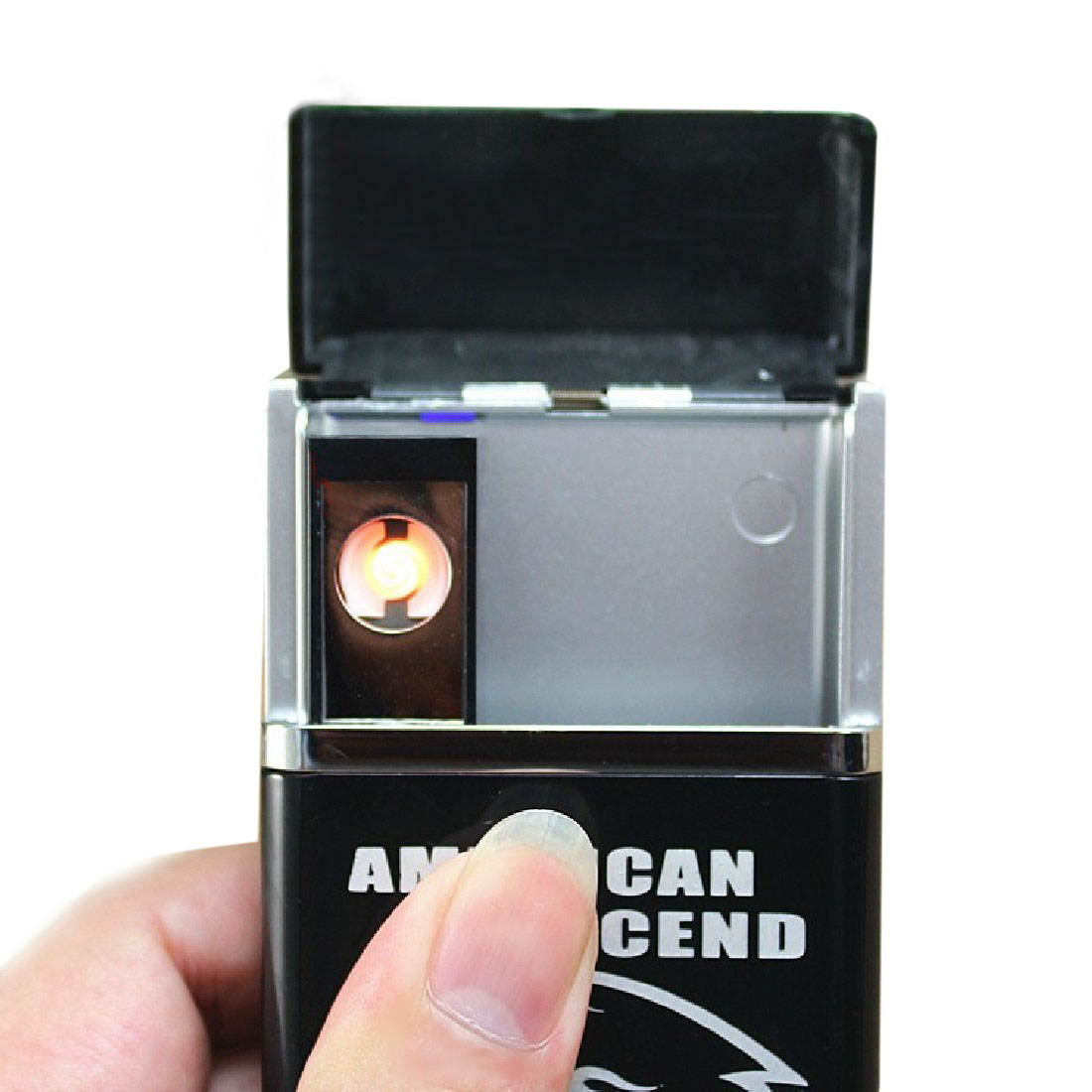 Can be installed 8 cigarettes flameless windproof and rechargeable heating wire electronic usb cigarette case with usb lighter Can be installed 8 cigarettes flameless windproof and rechargeable heating wire electronic usb cigarette case with usb lighter