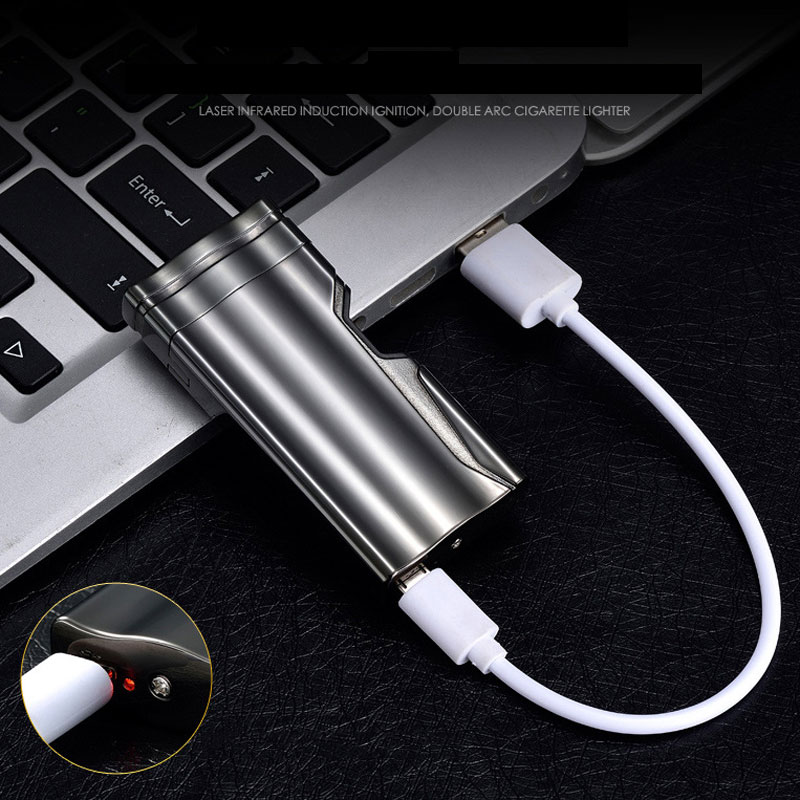Smart Infrared Sensor Switch Cigarette Lighter Smoking Accessory USB Fast Charging Metal Frosted Windproof Lighter 2017 Smart Infrared Sensor Switch Cigarette Lighter Smoking Accessory USB Fast Charging Metal Frosted Windproof Lighter