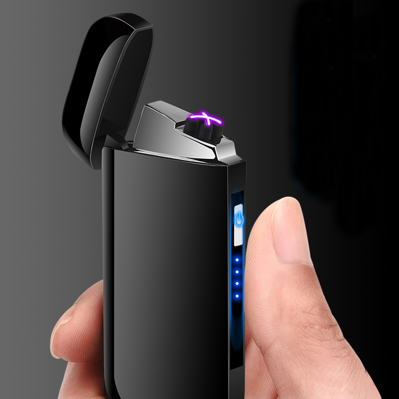 Dual Arc Plasma Lighter USB Rechargeable Windproof Flameless Electric Lighters Metal Cigar Cigarette Lighters Display charge Dual Arc Plasma Lighter USB Rechargeable Windproof Flameless Electric Lighters Metal Cigar Cigarette Lighters Display charge