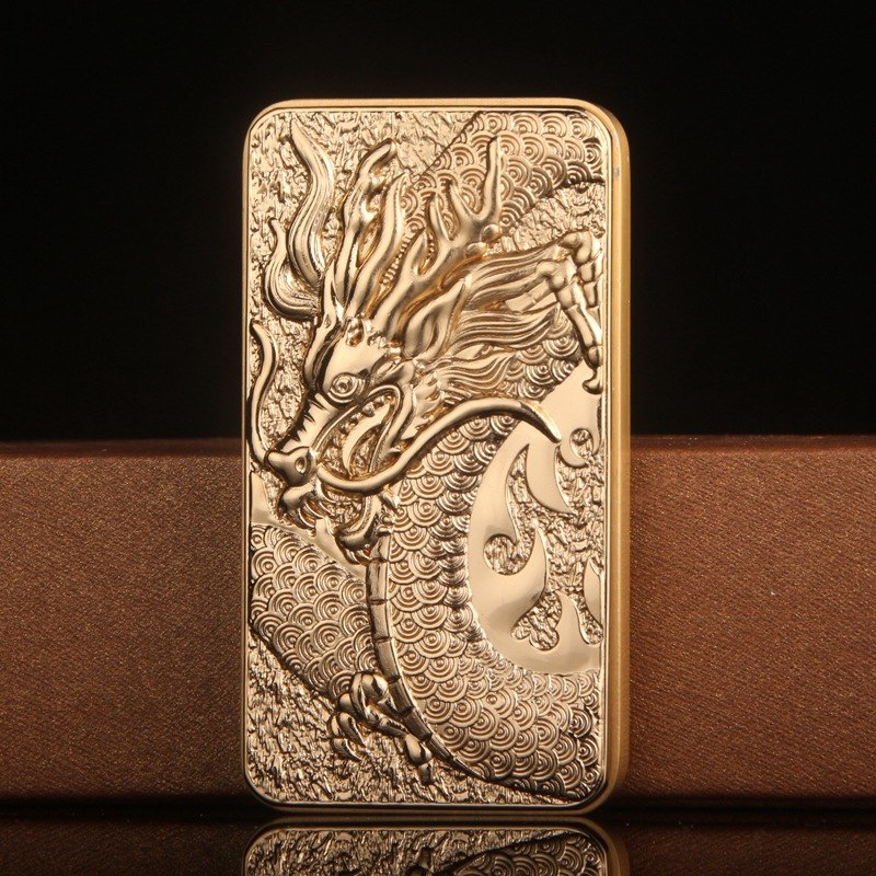 Carved Dragon Style Pushing Up Metal USB Charging Cigarette Lighter Carved Dragon Style Pushing Up Metal USB Charging Cigarette Lighter