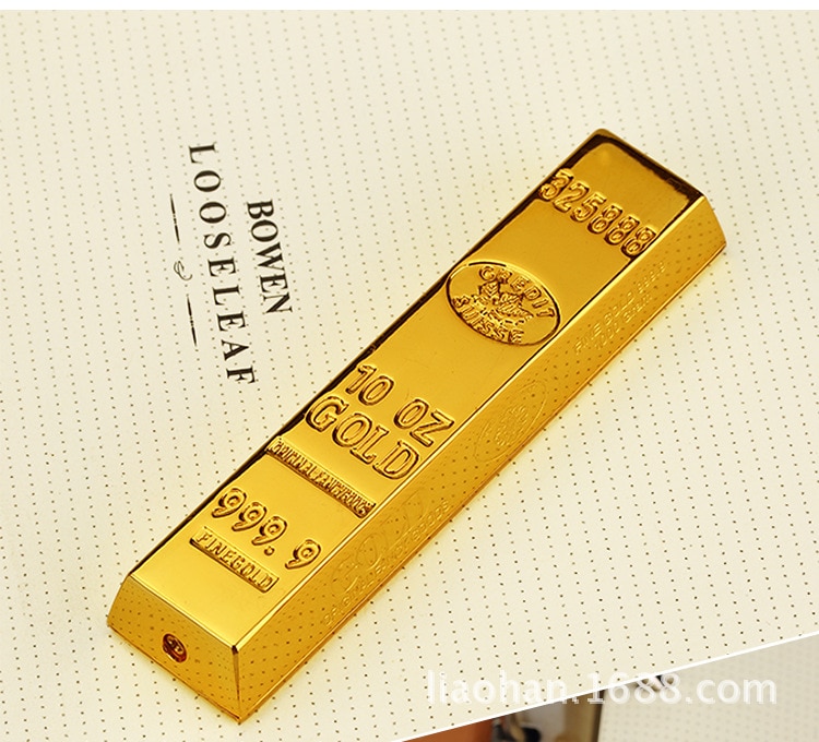 Creative Gold Bar Trapezoid Mini USB Rechargeable Cigarette Lighter Creative Gold Bar Trapezoid Mini USB Rechargeable Cigarette Lighter
