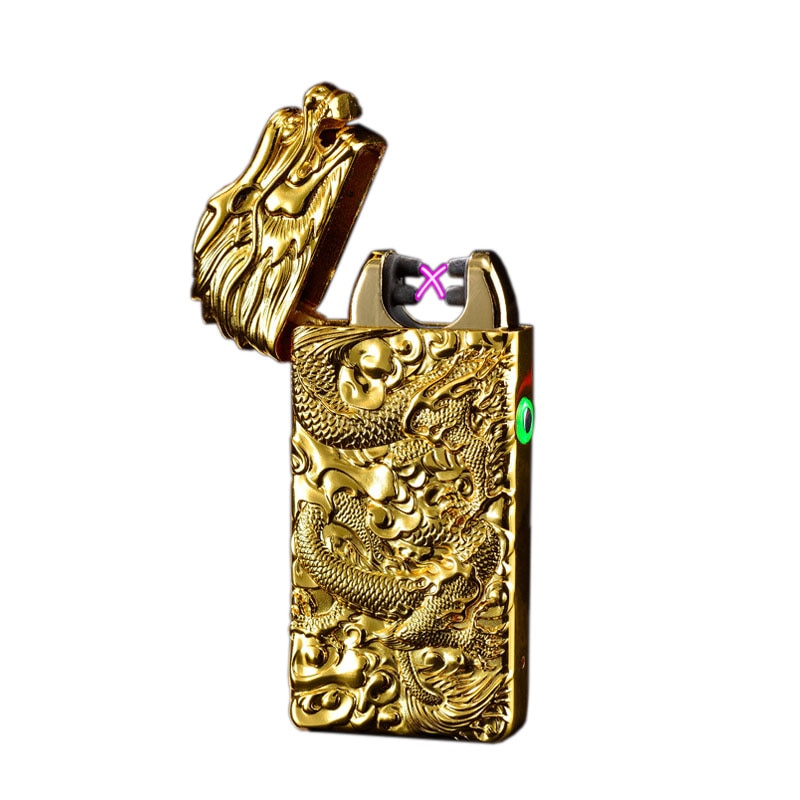 Style Dragon Design Double Arc Electronic Lighter USB Charging Lighters Zinc Alloy Shell Portable Mini Cigarette Ignition China Style Dragon Design Double Arc Electronic Lighter USB Charging Lighters Zinc Alloy Shell Portable Mini Cigarette Ignition