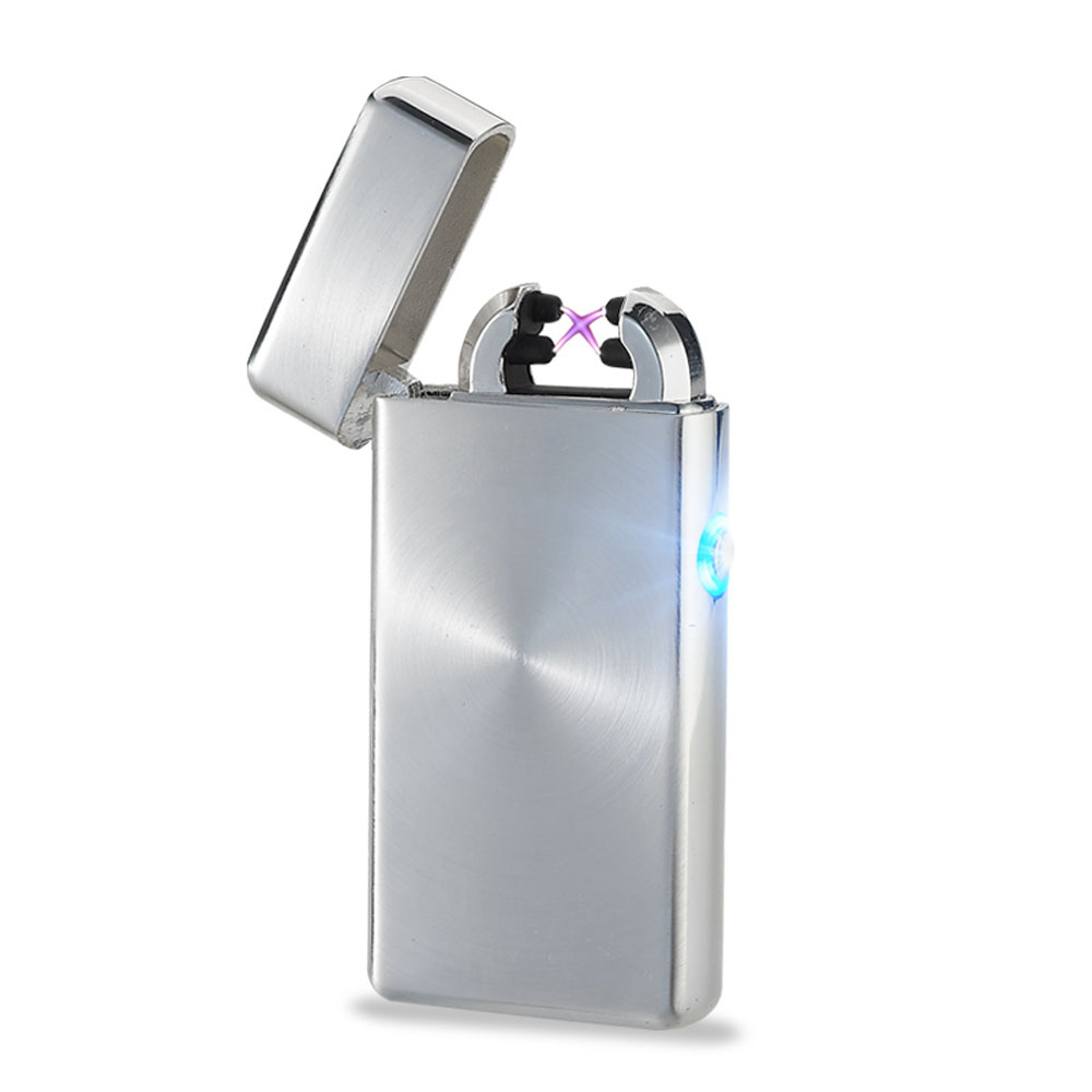 Electric USB Rechargeable No Gas Smokeless Arc Lighters Personalized Cross Double Pulse Slim Lighter Electric USB Rechargeable No Gas Smokeless Arc Lighters Personalized Cross Double Pulse Slim Lighter