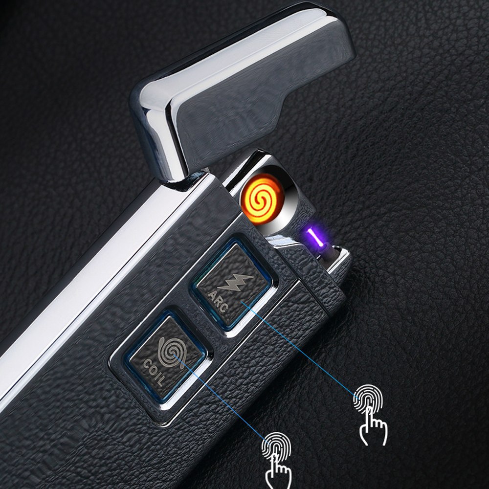 New 2 in 1 Coil and Arc Lighter Smart Electronic USB Lighters Dual-purpose Touch Induction Ignition Metal Cigarette Lighter 2017 New 2 in 1 Coil and Arc Lighter Smart Electronic USB Lighters Dual-purpose Touch Induction Ignition Metal Cigarette Lighter