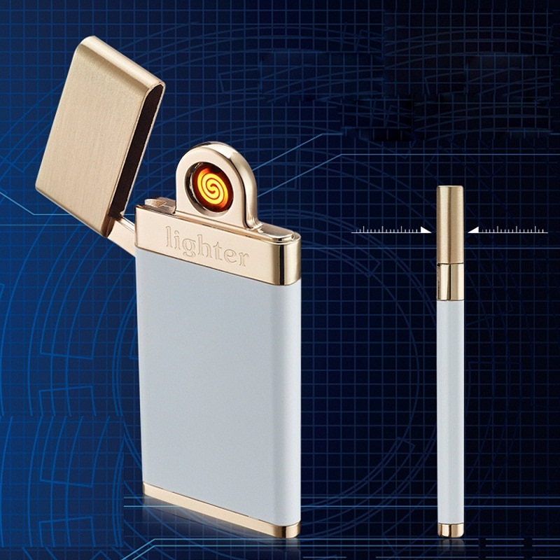 New Double-sided Electric Wire USB Charging Lighter Ultra-thin Windproof Cigarette Lighter New Double-sided Electric Wire USB Charging Lighter Ultra-thin Windproof Cigarette Lighter