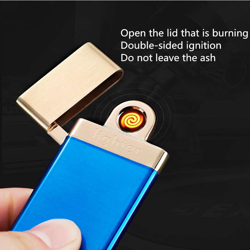 New Double-sided Electric Wire USB Charging Lighter Ultra-thin Windproof Cigarette Lighter New Double-sided Electric Wire USB Charging Lighter Ultra-thin Windproof Cigarette Lighter