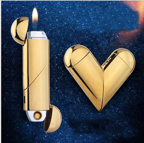 Creative LOVE model gas and electric usb rechargable lighter portable smoking accessories men’s Creative LOVE model gas and electric usb rechargable lighter portable smoking accessories men's gift