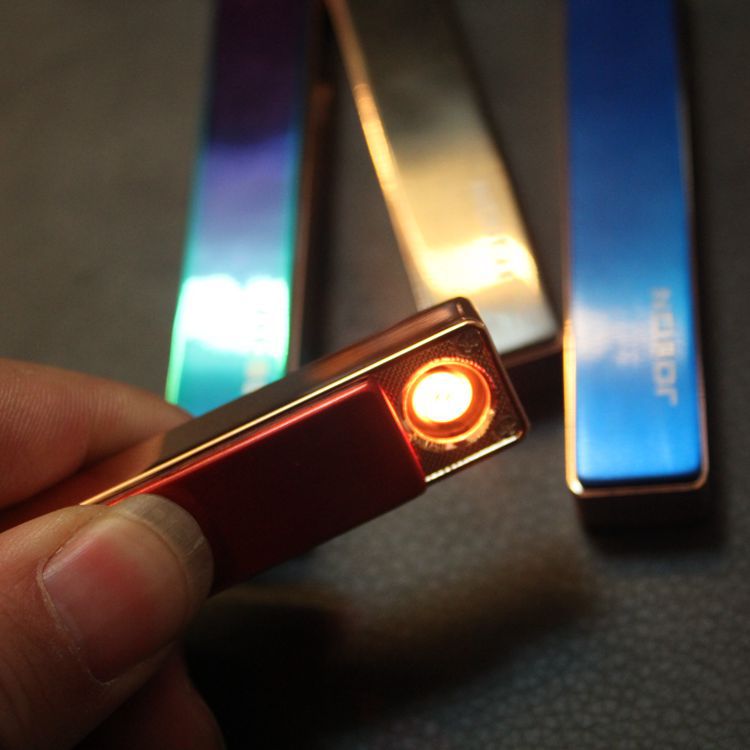 50PCS/LOT Usb charging state in ultra-thin windproof metal usb lighters electronic cigarette lighter for men fashion 50PCS/LOT Usb charging state in ultra-thin windproof metal usb lighters electronic cigarette lighter for men fashion gift