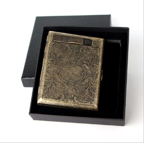 Genuine copper cigarette box 20 cigarettes f USB charging cigarette case lighters men’s Genuine copper cigarette box 20 cigarettes f USB charging cigarette case lighters men's gift