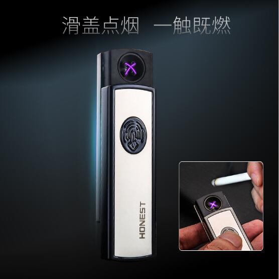 HONEST USB lighter charging creative anti wind double arc male character cigar lighter HONEST new USB lighter charging creative anti wind double arc male character cigar lighter