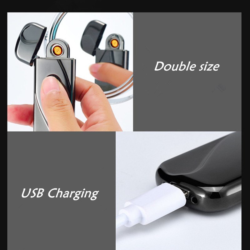 USB Lighter Electronic Cigarette Lighter Slim Metal Pulse Lighter Flameless Electric Arc Black Cigarette Cigar Lighter USB Lighter Electronic Cigarette Lighter Slim Metal Pulse Lighter Flameless Electric Arc Black Cigarette Cigar Lighter Gadgets