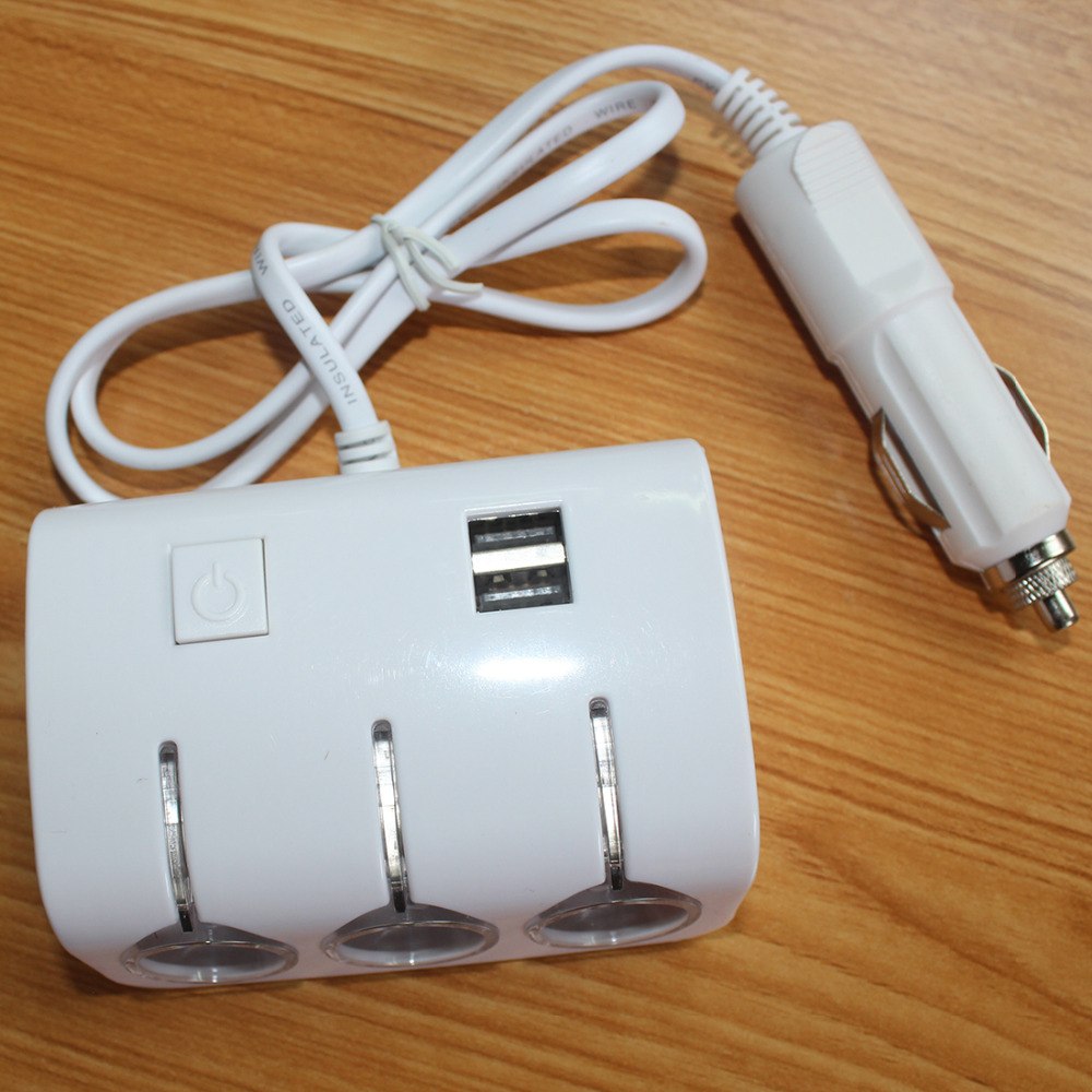 3Sockets 120W Autos Cigarette Lighter Splitter 2Usb Ports Charger Adapter With Switch Car Accessory 3Sockets 120W Autos Cigarette Lighter Splitter 2Usb Ports Charger Adapter With Switch Car Accessory