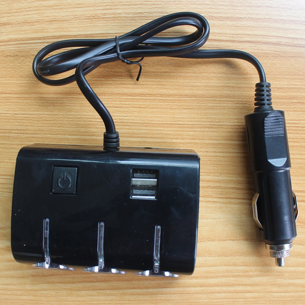 3Sockets 120W Autos Cigarette Lighter Splitter 2Usb Ports Charger Adapter With Switch Car Accessory 3Sockets 120W Autos Cigarette Lighter Splitter 2Usb Ports Charger Adapter With Switch Car Accessory