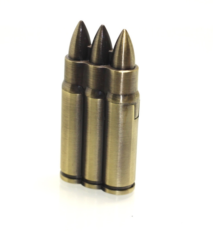 2PCS/LOT Metal Bullet Shaped USB Electronic lighter Flameless Rechargeable Cigar Lighter