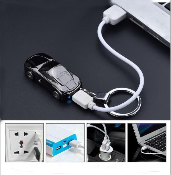 Creative mini car model lighters USB electrical lighter portable key buckles men’s Creative mini car model lighters USB electrical lighter portable key buckles men's gift