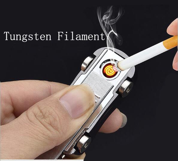 Creative mini car model lighters USB electrical lighter portable key buckles men’s Creative mini car model lighters USB electrical lighter portable key buckles men's gift