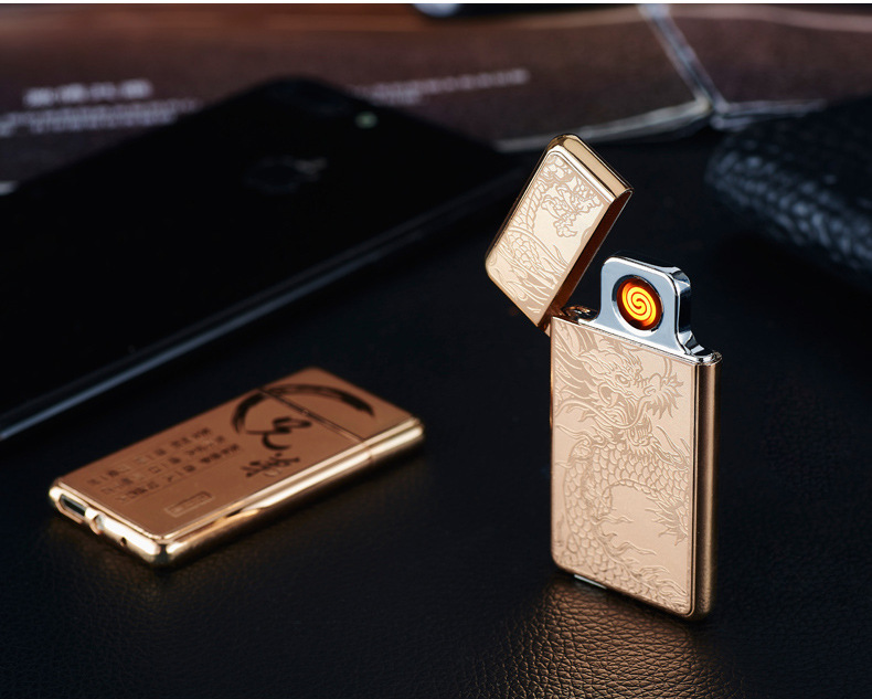 Metal Wind-proof Personality of Ultra-thin USB Charging Cigar Lighter Metal Wind-proof Personality of Ultra-thin USB Charging Cigar Lighter